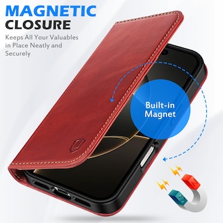 Foto 4 | Foto 4 | Funda Tipo Cartera Shieldon Para Iphone 16 Pro Max 2024 De Piel Auténtica - Venta Internacional.