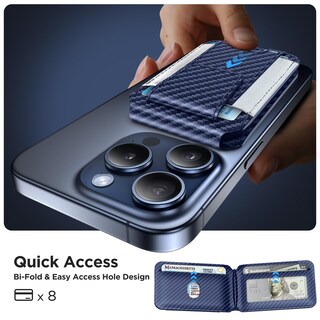 Foto 6 | Foto 6 | Cartera Magnética Miracase Para Hombres/mujeres Iphone 12-16, Color Azul - Venta Internacional.