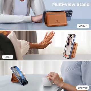 Foto 3 | Foto 3 | Cartera Magnética Miracase Para Hombres/mujeres Con Soporte Para Iphone, Color Marrón - Venta Internacional.