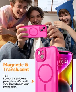 Foto 2 | Foto 2 | Funda Magnética Canshn Para Iphone 14 Plus, Color Rosa Intenso - Venta Internacional.