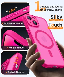 Foto 4 | Foto 4 | Funda Magnética Canshn Para Iphone 14 Plus, Color Rosa Intenso - Venta Internacional.