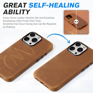 Foto 5 | Foto 5 | Funda Shieldon Para Iphone 16 Pro Max De 6.9'', Piel De Crazy Horse - Venta Internacional.