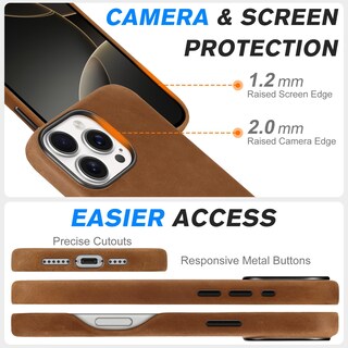 Foto 7 | Foto 7 | Funda Shieldon Para Iphone 16 Pro Max De 6.9'', Piel De Crazy Horse - Venta Internacional.