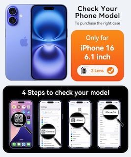 Foto 2 | Foto 2 | Funda Magnética Canshn Para Iphone 16 A Prueba De Golpes, Color Azul Claro - Venta Internacional.