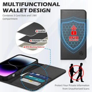 Foto 3 | Foto 3 | Funda De Teléfono Shieldon Para Iphone 14 Pro Max 5g De 6.7 Pulgadas - Negra - Venta Internacional.