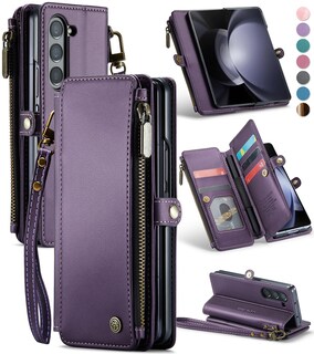 Foto 1 | Foto 1 | Funda Tipo Cartera Para Samsung Galaxy Z Fold 5, Color Morado - Venta Internacional.