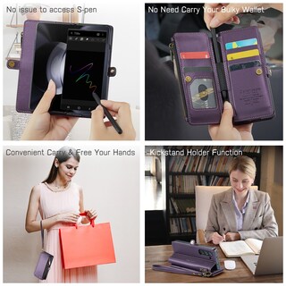 Foto 3 | Foto 3 | Funda Tipo Cartera Para Samsung Galaxy Z Fold 5, Color Morado - Venta Internacional.