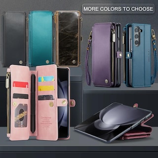 Foto 6 | Foto 6 | Funda Tipo Cartera Para Samsung Galaxy Z Fold 5, Color Morado - Venta Internacional.