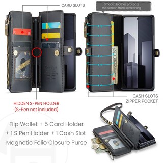 Foto 2 | Foto 2 | Funda Tipo Cartera Defcase Para Samsung Galaxy Z Fold 6, Color Negro - Venta Internacional.