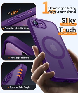 Foto 5 | Foto 5 | Funda Magnética Canshn Para Iphone 16e A Prueba De Golpes, Color Morado - Venta Internacional.