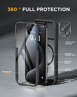 Foto 2 | Foto 2 | Funda Magnética Miracase Para Iphone 15 Pro De 6.1 Pulgadas, Negra - Venta Internacional.