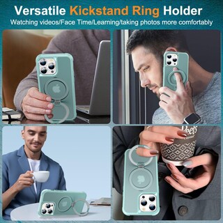Foto 2 | Foto 2 | Funda Para Teléfono Sterker Con Soporte Magnético Para Iphone 13 Pro Max, Color Verde - Venta Internacional.