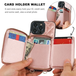 Foto 4 | Foto 4 | Funda Tipo Cartera Tipo Bandolera Bocasal Para Iphone 14 Pro Max En Oro Rosa - Venta Internacional.