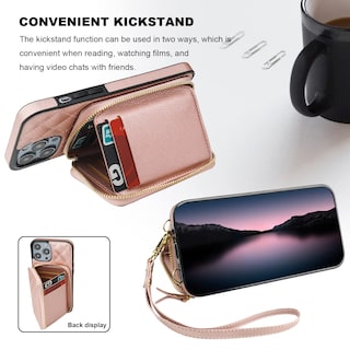 Foto 5 | Foto 5 | Funda Tipo Cartera Tipo Bandolera Bocasal Para Iphone 14 Pro Max En Oro Rosa - Venta Internacional.