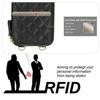 Foto 3 | Foto 3 | Funda Tipo Cartera Tipo Bandolera Bocasal Para Iphone 16 Pro De 6,3 Pulgadas, Color Negro - Venta Internacional.