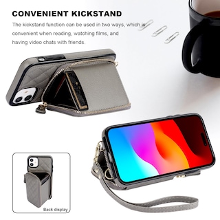 Foto 5 | Foto 5 | Funda Tipo Cartera Tipo Bandolera Bocasal Para Iphone 11 De 6,1 Pulgadas Con Rfid, Color Gris - Venta Internacional.