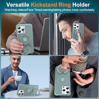 Foto 2 | Foto 2 | Funda Para Teléfono Sterker Con Soporte Magnético Para Iphone 15 Pro, Color Verde - Venta Internacional.