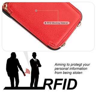 Foto 4 | Foto 4 | Funda Tipo Cartera Bocasal Con Bloqueo Rfid Para Iphone 13 Pro Max, Color Rojo - Venta Internacional.