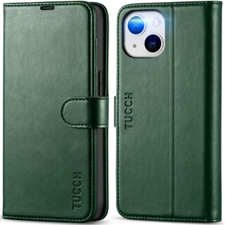 Foto 1 | Foto 1 | Funda Tipo Cartera Tucch Para Iphone 14 6.1 Con Bloqueo Rfid, Color Verde Medianoche - Venta Internacional.