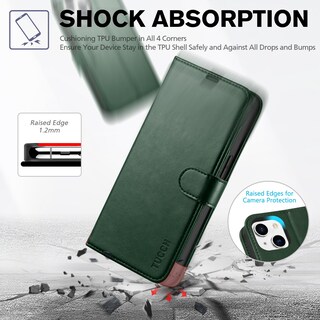 Foto 6 | Foto 6 | Funda Tipo Cartera Tucch Para Iphone 14 6.1 Con Bloqueo Rfid, Color Verde Medianoche - Venta Internacional.