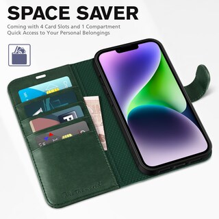 Foto 7 | Foto 7 | Funda Tipo Cartera Tucch Para Iphone 14 6.1 Con Bloqueo Rfid, Color Verde Medianoche - Venta Internacional.