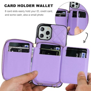 Foto 4 | Foto 4 | Funda Tipo Cartera Tipo Bandolera Bocasal Para Iphone 12 Pro Max, Color Morado - Venta Internacional.