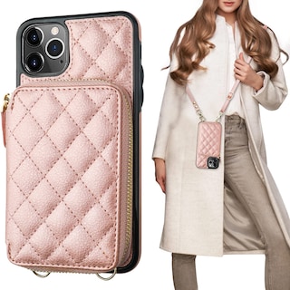 Foto 1 | Foto 1 | Funda Tipo Cartera Tipo Bandolera Bocasal Para Iphone 11 Pro Max, Color Oro Rosa - Venta Internacional.