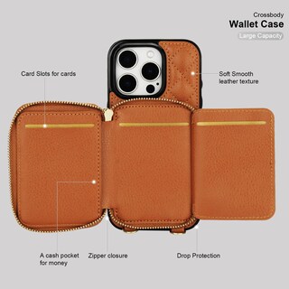 Foto 7 | Foto 7 | Funda Tipo Cartera Tipo Bandolera Bocasal Para Iphone 16 Pro De 6.3 Pulgadas - Venta Internacional.