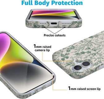 Foto 4 | Foto 4 | Funda Para Teléfono Iphone 16 Sage Garden Green Floral - Venta Internacional.