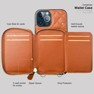 Foto 7 | Foto 7 | Funda Tipo Cartera Tipo Bandolera Bocasal Para Iphone 13 Pro Max, Color Marrón - Venta Internacional.