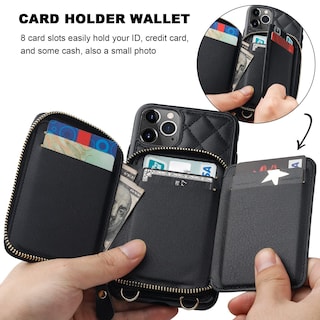 Foto 4 | Foto 4 | Funda Tipo Cartera Tipo Bandolera Bocasal Para Iphone 11 Pro Max, Color Negro - Venta Internacional.