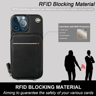Foto 3 | Foto 3 | Funda Tipo Cartera Tipo Bandolera Bocasal Para Iphone 13 Pro Max, Color Negro - Venta Internacional.