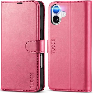 Foto 1 | Foto 1 | Funda Tipo Cartera Tucch Para Iphone 16 Con Bloqueo Rfid, Color Rosa Intenso - Venta Internacional.