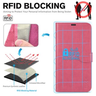 Foto 3 | Foto 3 | Funda Tipo Cartera Tucch Para Iphone 16 Con Bloqueo Rfid, Color Rosa Intenso - Venta Internacional.