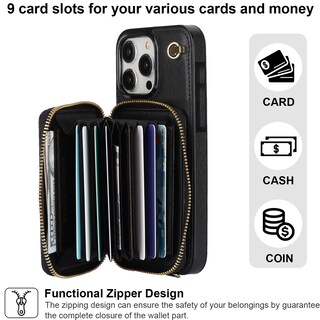 Foto 3 | Foto 3 | Funda Tipo Cartera Tipo Bandolera Bocasal Para Iphone 15 Pro Max, Color Negro - Venta Internacional.