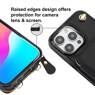 Foto 7 | Foto 7 | Funda Tipo Cartera Tipo Bandolera Bocasal Para Iphone 15 Pro Max, Color Negro - Venta Internacional.