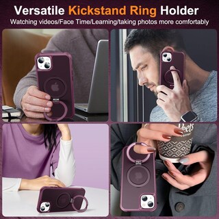 Foto 2 | Foto 2 | Funda De Teléfono Sterker Con Soporte Magnético Para Iphone 15, Color Rojo Vino - Venta Internacional.