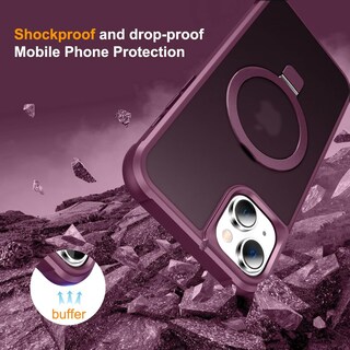 Foto 3 | Foto 3 | Funda De Teléfono Sterker Con Soporte Magnético Para Iphone 15, Color Rojo Vino - Venta Internacional.