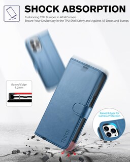 Foto 6 | Foto 6 | Funda Tipo Cartera Tucch Para Iphone 12 Pro Max 5g Con Rfid Lake Blue - Venta Internacional.