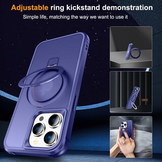 Foto 6 | Foto 6 | Funda Para Teléfono Sterker Con Soporte Magnético Para Iphone 15 Pro, Azul - Venta Internacional.