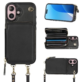 Foto 1 | Foto 1 | Funda Tipo Cartera Tipo Bandolera Bocasal Para Iphone 16 De 6,1 Pulgadas Con Rfid, Color Negro - Venta Internacional.