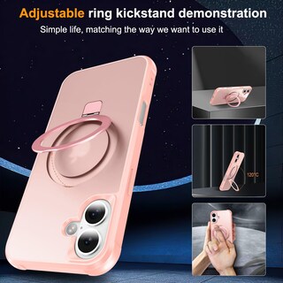 Foto 6 | Foto 6 | Funda Para Teléfono Sterker Con Soporte Magnético Para Iphone 16, Rosa - Venta Internacional.