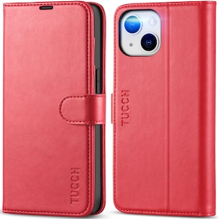 Foto 1 | Foto 1 | Funda Tipo Cartera Tucch Para Iphone 14 De 6,1 Pulgadas Con Bloqueo Rfid, Color Rojo - Venta Internacional.