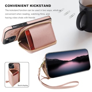 Foto 5 | Foto 5 | Funda Tipo Cartera Tipo Bandolera Bocasal Para Iphone 13 De 6.1 Pulgadas Con Rfid Rose - Venta Internacional.