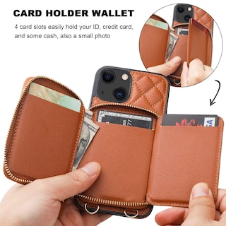 Foto 4 | Foto 4 | Funda Tipo Cartera Tipo Bandolera Bocasal Para Iphone 13 De 6,1 Pulgadas, Color Marrón - Venta Internacional.