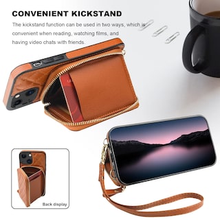 Foto 5 | Foto 5 | Funda Tipo Cartera Tipo Bandolera Bocasal Para Iphone 13 De 6,1 Pulgadas, Color Marrón - Venta Internacional.