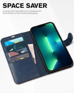Foto 7 | Foto 7 | Funda De Teléfono Tucch Wallet De Piel Sintética Rfid Para Iphone 13 Pro Max 6.7 - Venta Internacional.