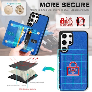 Foto 4 | Foto 4 | Funda Tipo Cartera Tucch De Piel Sintética Para Galaxy S25 Ultra Blue - Venta Internacional.