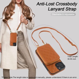 Foto 6 | Foto 6 | Funda Tipo Cartera Tipo Bandolera Bocasal Para Iphone 14 De 6.1 Pulgadas Con Rfid, Color Marrón - Venta Internacional.