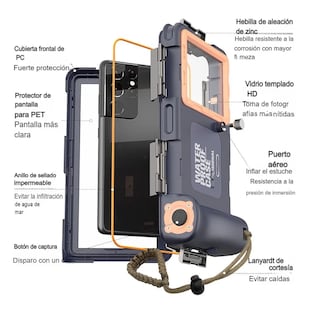 Foto 5 | Foto 5 | Funda Para Teléfono De Buceo Universal Submarino 15 M Negro/naranja